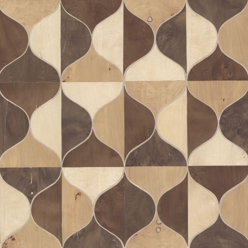 Sample - W3864.61.0 | Kravet Design, Brown Ogee - Kravet Design Wallpaper