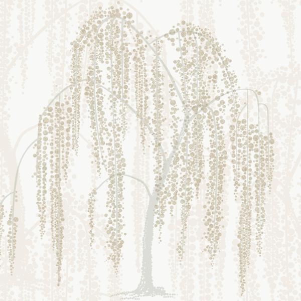 Sample - W3866.1.0 | Kravet Design, Neutral Trees - Kravet Design Wallpaper