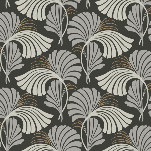 Sample - W3867.1121.0 | Kravet Design, Brown Leaf - Kravet Design Wallpaper