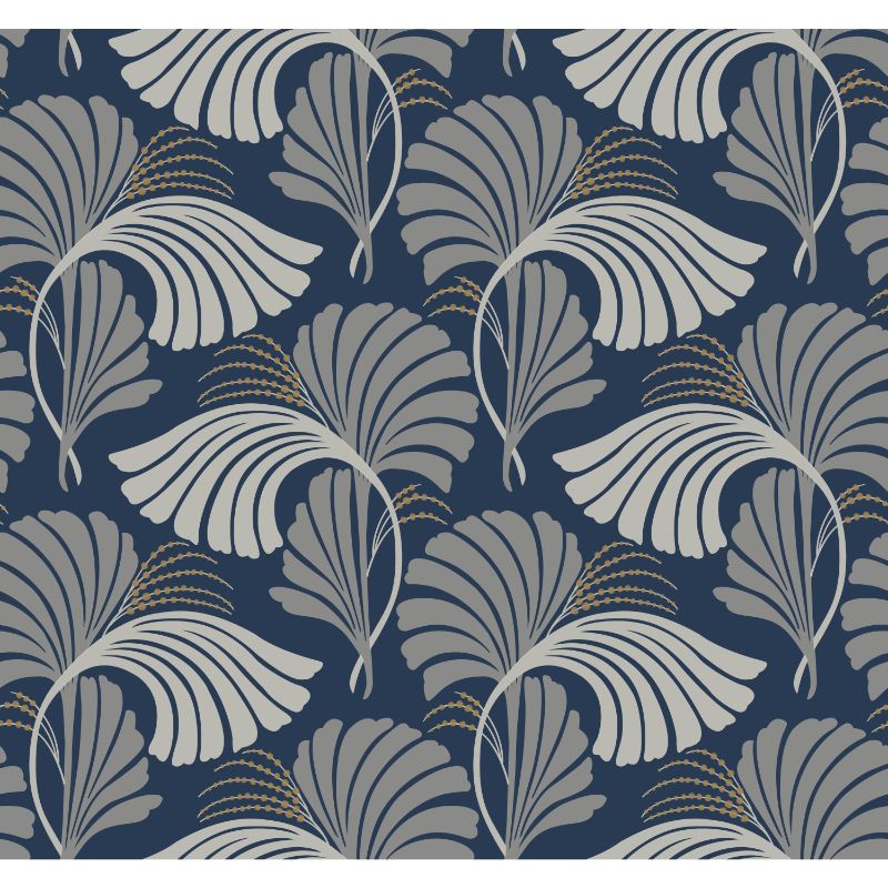 Purchase W3867.50.0 Kravet Design, Blue Leaf - Kravet Design Wallpaper