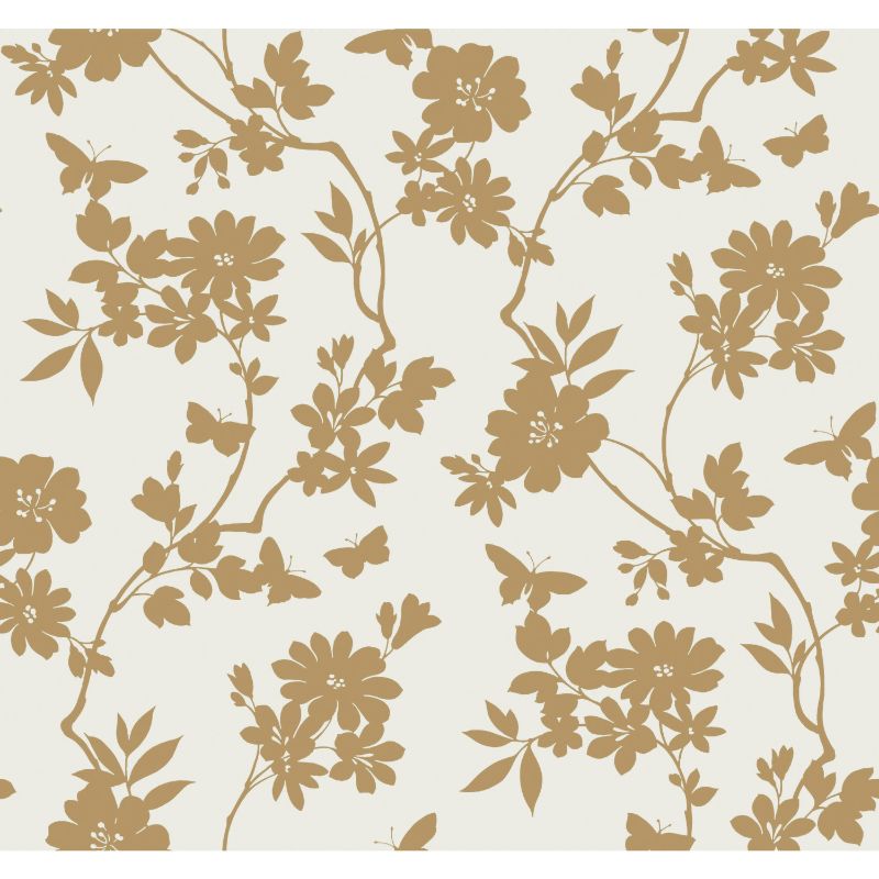 Purchase W3870.4.0 Kravet Design, Gold Floral - Kravet Design Wallpaper