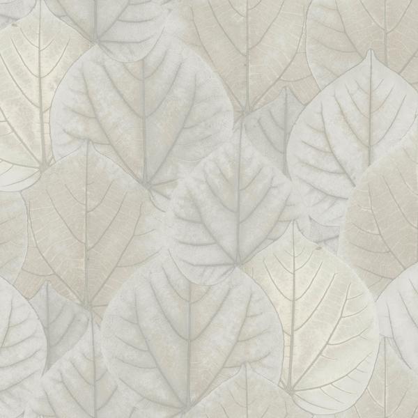 Sample - W3880.1101.0 | Kravet Design, Beige Leaf - Kravet Design Wallpaper