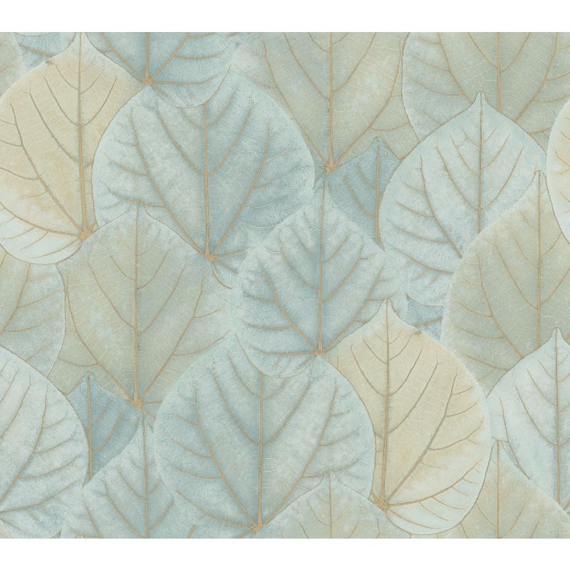 Purchase W3880.30.0 Kravet Design, Blue Leaf - Kravet Design Wallpaper