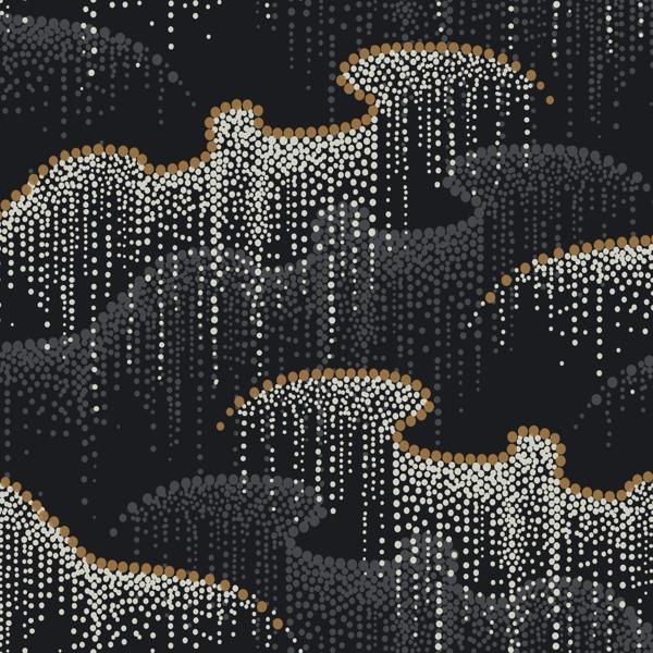 Sample - W3881.81.0 | Kravet Design, Black Abstract - Kravet Design Wallpaper