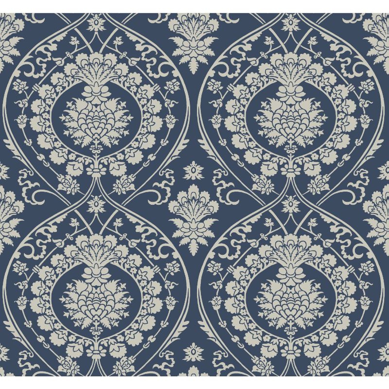 Purchase W3889.50.0 Kravet Design, Blue Damask - Kravet Design Wallpaper