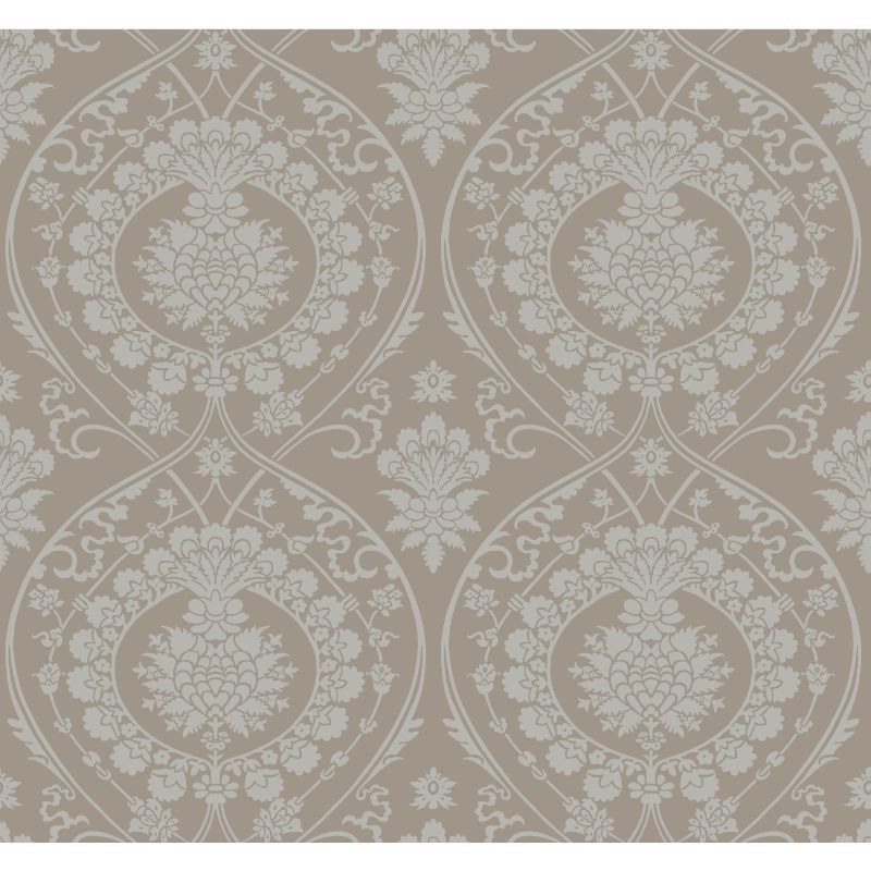 Purchase W3889.52.0 Kravet Design, Brown Damask - Kravet Design Wallpaper