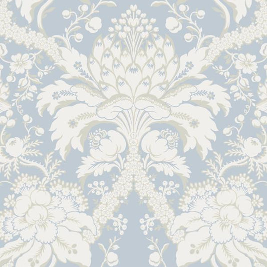 Purchase W3890.1516.0 Kravet Design, Blue Damask - Kravet Design Wallpaper