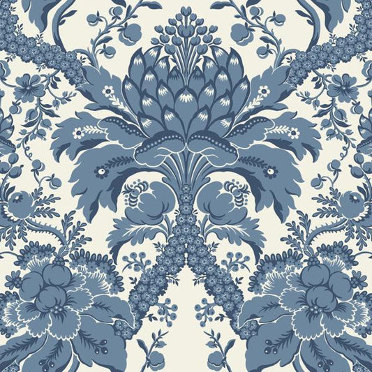 Purchase W3890.155.0 Kravet Design, Blue Damask - Kravet Design Wallpaper