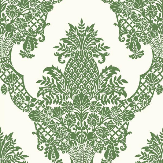 Purchase W3892.3.0 Kravet Design, Green Damask - Kravet Design Wallpaper