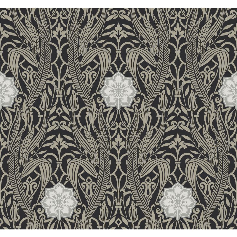 Purchase W3894.8106.0 Kravet Design, Black Damask - Kravet Design Wallpaper