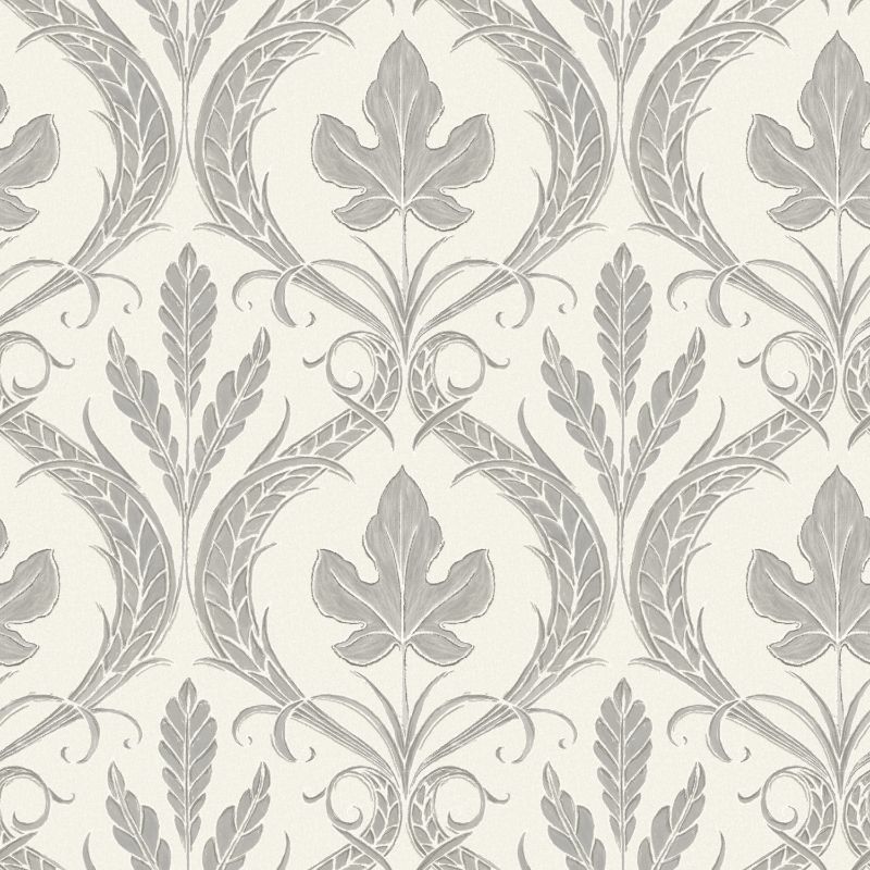 Purchase W3896.52.0 Kravet Design, Grey Ogee - Kravet Design Wallpaper