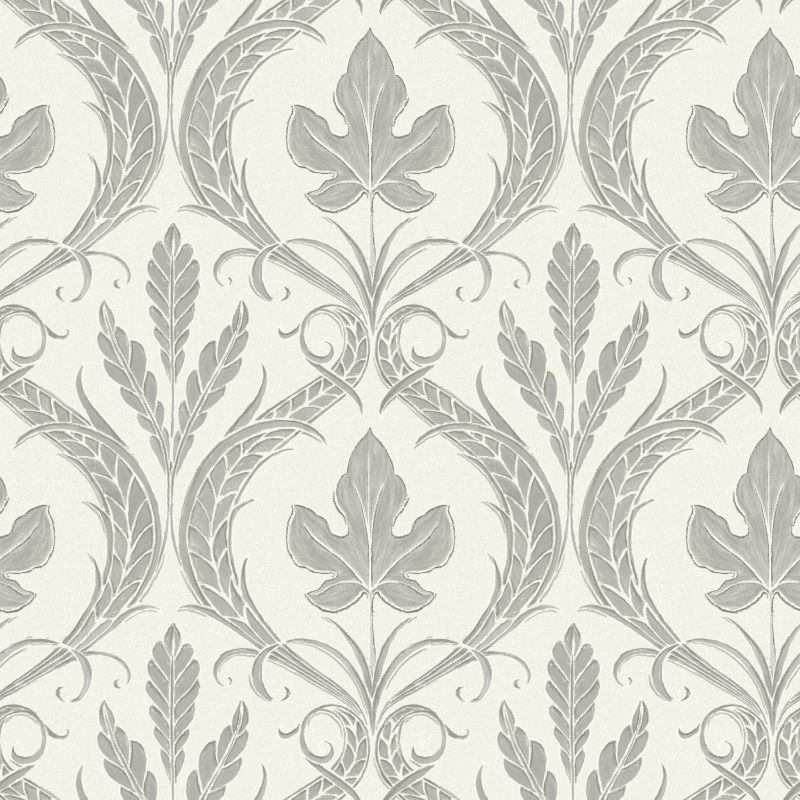 Sample - W3896.52.0 | Kravet Design, Grey Ogee - Kravet Design Wallpaper