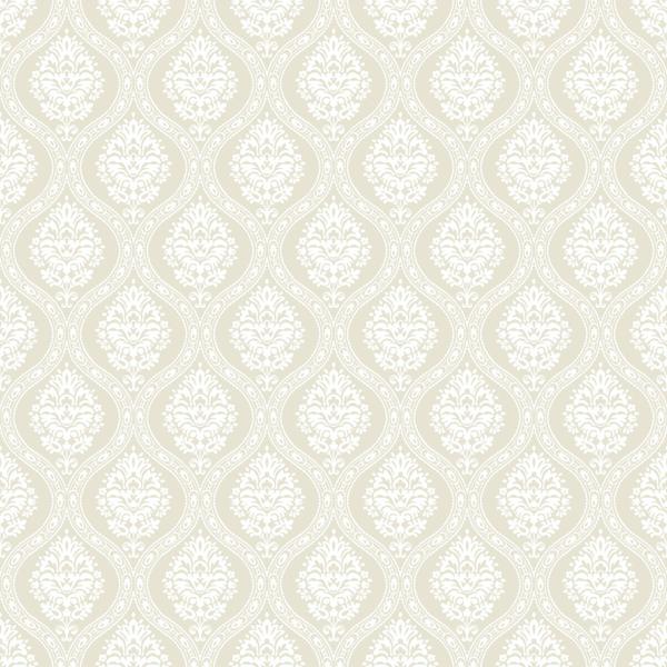 Sample - W3900.161.0 | Kravet Design, Beige Ogee - Kravet Design Wallpaper