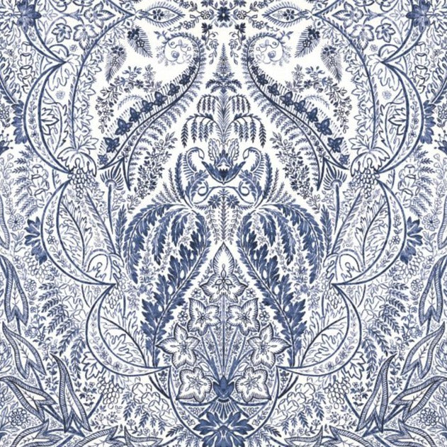 Sample - W3901.51.0 | Kravet Design, Blue Damask - Kravet Design Wallpaper