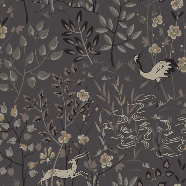 Sample - W3912.21.0 | Kravet Design, Brown Animals - Kravet Design Wallpaper