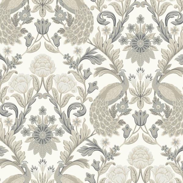 Sample - W3923.11.0 | W3923, Grey Damask - Kravet Design Wallpaper