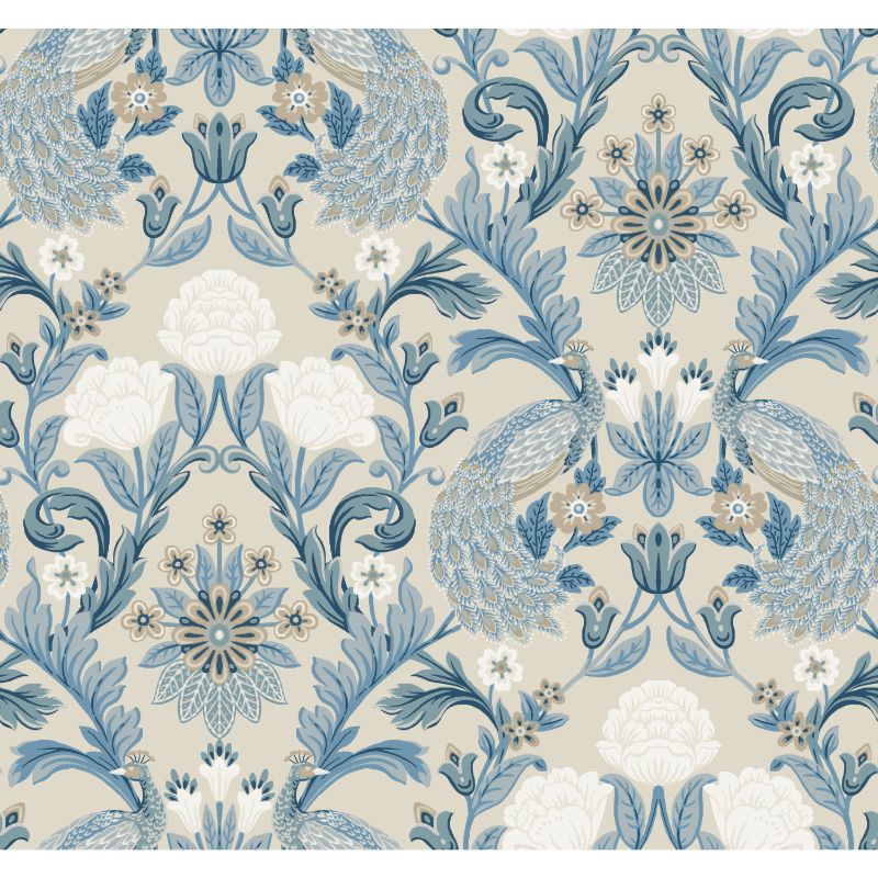 Purchase W3923.15.0 W3923, Blue Damask - Kravet Design Wallpaper