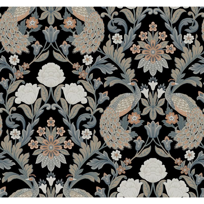 Purchase W3923.816.0 W3923, Black Damask - Kravet Design Wallpaper