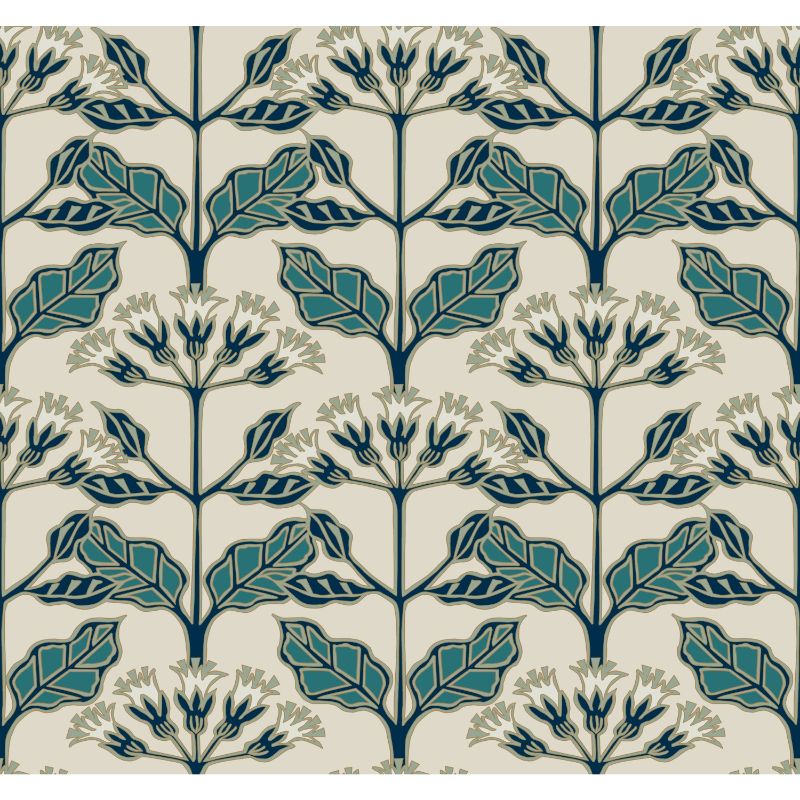 Purchase W3924.35.0 W3924, Blue Botanical - Kravet Design Wallpaper