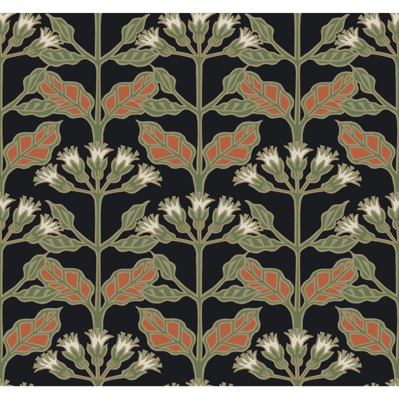 Purchase W3924.812.0 W3924, Black Botanical - Kravet Design Wallpaper