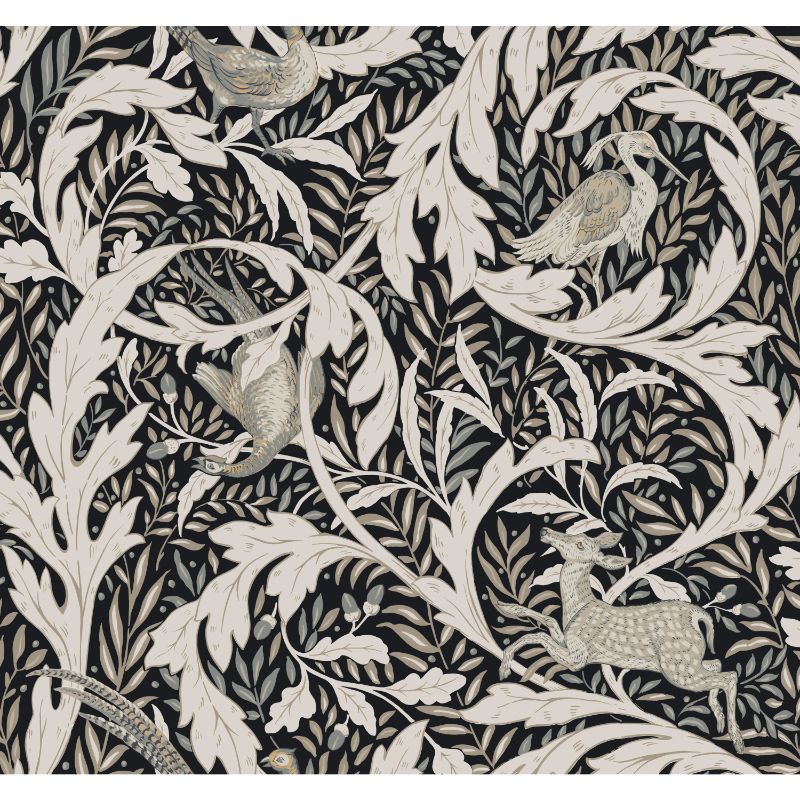 Purchase W3925.81.0 W3925, Black Animals - Kravet Design Wallpaper