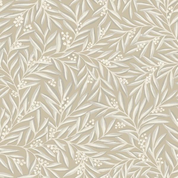 Sample - W3926.1611.0 | W3926, Beige Leaf - Kravet Design Wallpaper