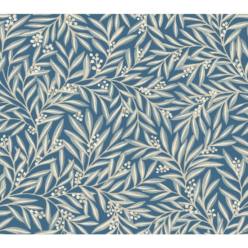 Purchase W3926.516.0 W3926, Blue Leaf - Kravet Design Wallpaper