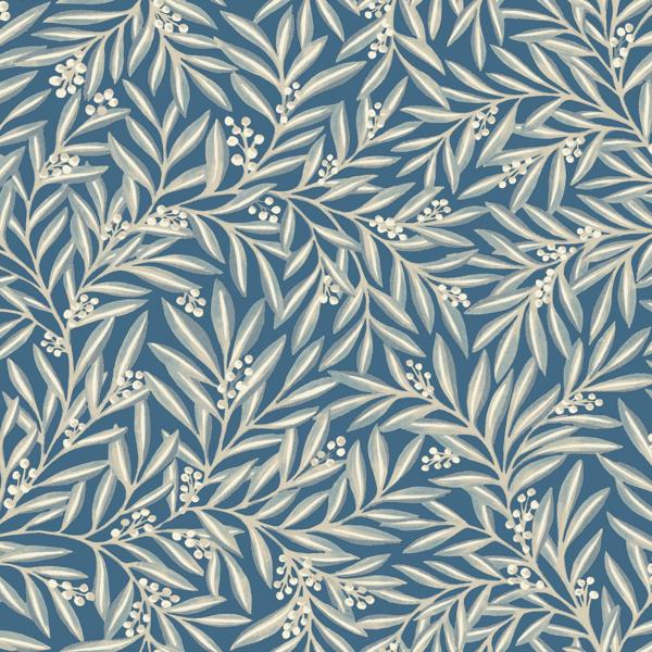 Sample - W3926.516.0 | W3926, Blue Leaf - Kravet Design Wallpaper