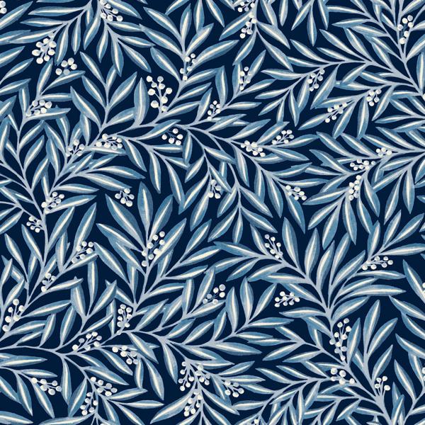 Sample - W3926.51.0 | W3926, Blue Leaf - Kravet Design Wallpaper