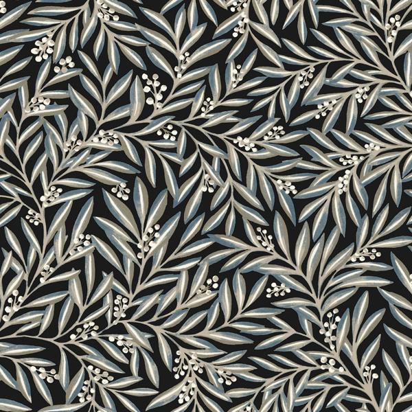 Sample - W3926.816.0 | W3926, Black Leaf - Kravet Design Wallpaper