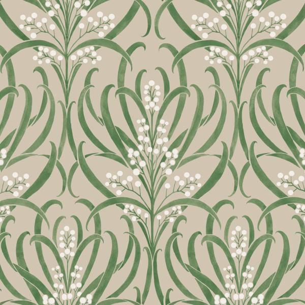 Sample - W3927.311.0 | W3927, Green Botanical - Kravet Design Wallpaper