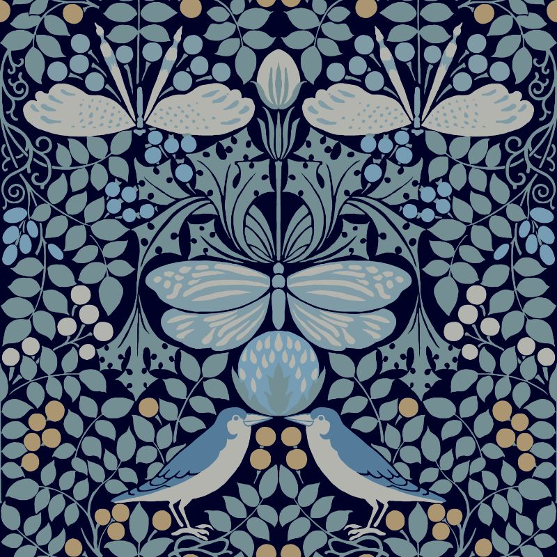 Purchase W3929.515.0 W3929, Blue Insects - Kravet Design Wallpaper
