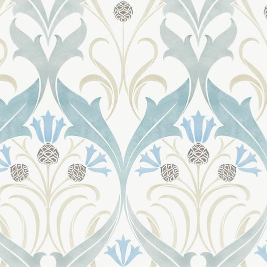 Purchase W3930.13.0 W3930, Blue Damask - Kravet Design Wallpaper