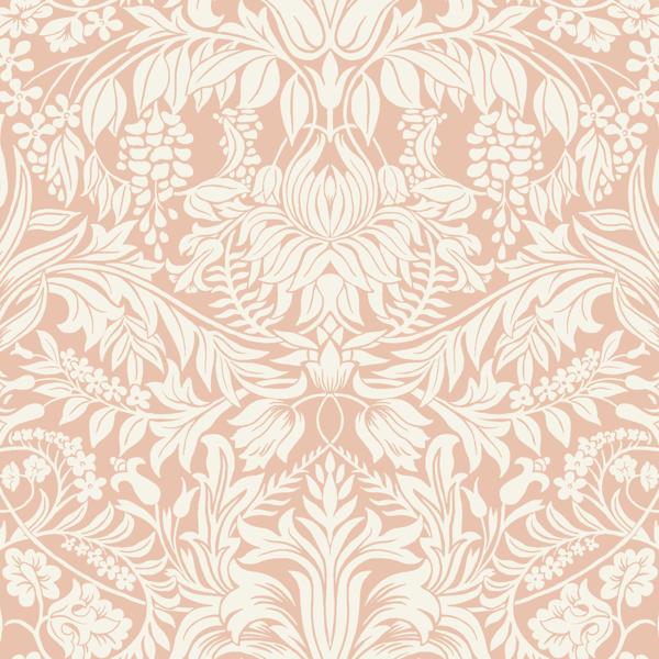 Sample - W3932.12.0 | W3932, Pink Damask - Kravet Design Wallpaper