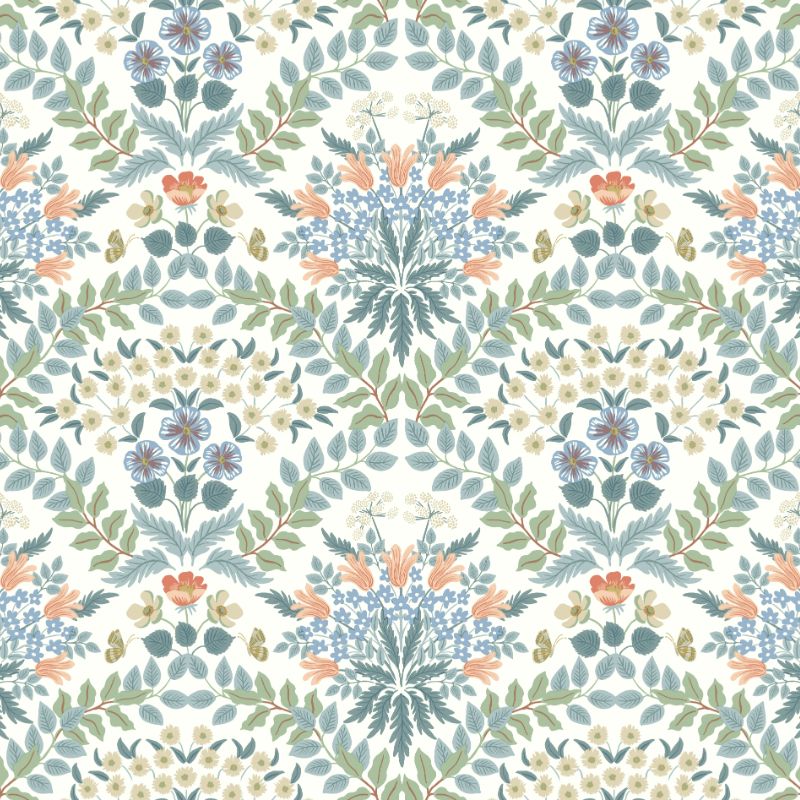 Sample - W3941.1523.0 | Kravet Design, Blue Botanical - Kravet Design Wallpaper
