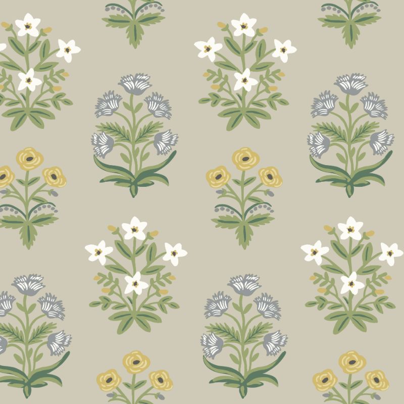 Sample - W3942.1623.0 | Kravet Design, Green Botanical - Kravet Design Wallpaper