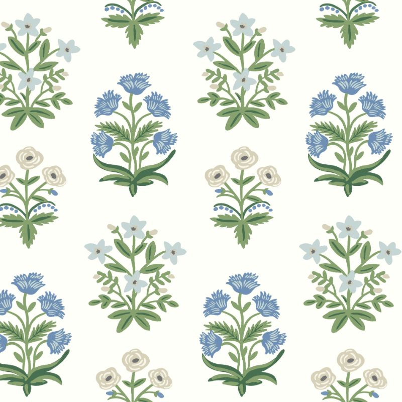 Sample - W3942.315.0 | Kravet Design, Blue Botanical - Kravet Design Wallpaper