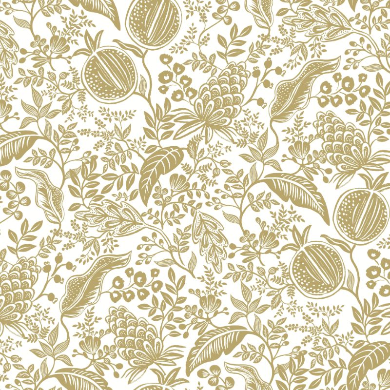 Sample - W3944.4.0 | Kravet Design, Yellow Botanical - Kravet Design Wallpaper