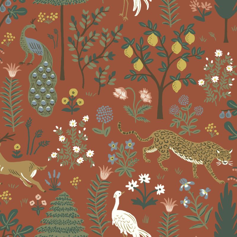 Sample - W3945.319.0 | Kravet Design, Red Animals - Kravet Design Wallpaper
