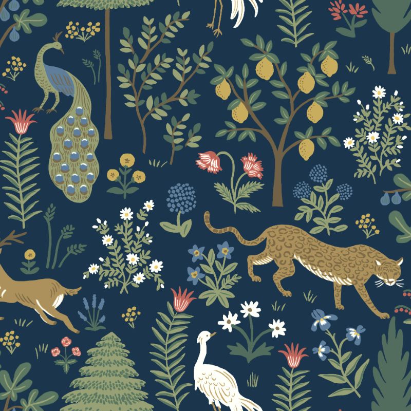 Sample - W3945.84.0 | Kravet Design, Blue Animals - Kravet Design Wallpaper