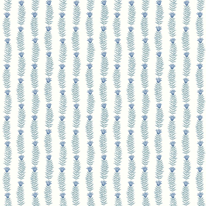 Sample - W3946.155.0 | Kravet Design, Blue Botanical - Kravet Design Wallpaper