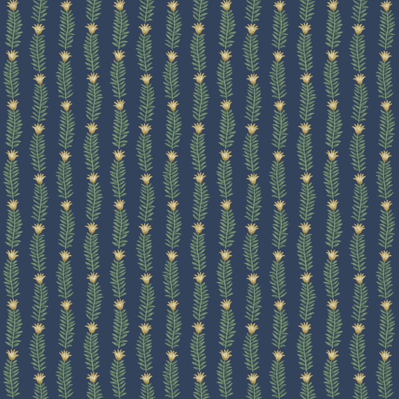 Sample - W3946.523.0 | Kravet Design, Blue Botanical - Kravet Design Wallpaper