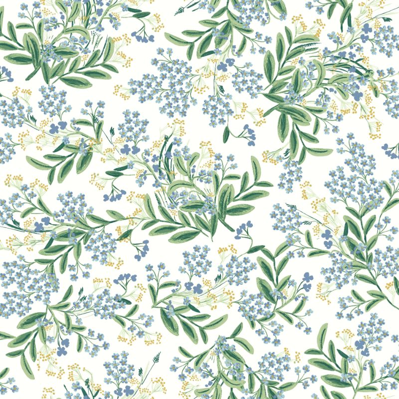 Sample - W3948.153.0 | Kravet Design, Blue Botanical - Kravet Design Wallpaper