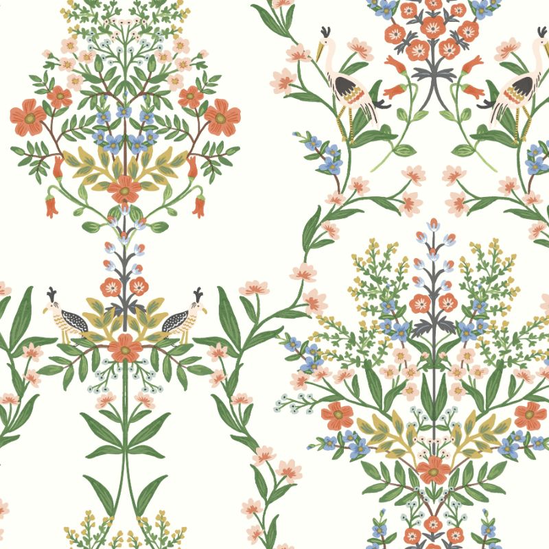 Sample - W3949.719.0 | Kravet Design, Orange Botanical - Kravet Design Wallpaper