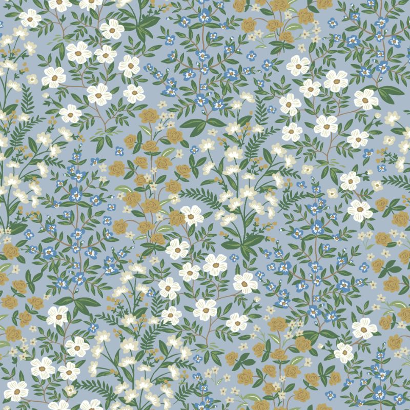 Sample - W3950.415.0 | Kravet Design, Blue Botanical - Kravet Design Wallpaper