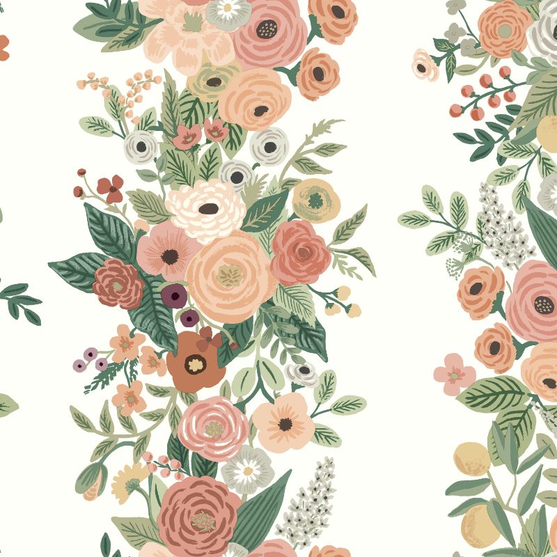 Sample - W3954.312.0 | Kravet Design, Orange Floral - Kravet Design Wallpaper