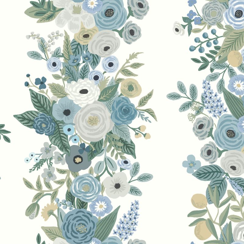 Sample - W3954.530.0 | Kravet Design, Blue Floral - Kravet Design Wallpaper