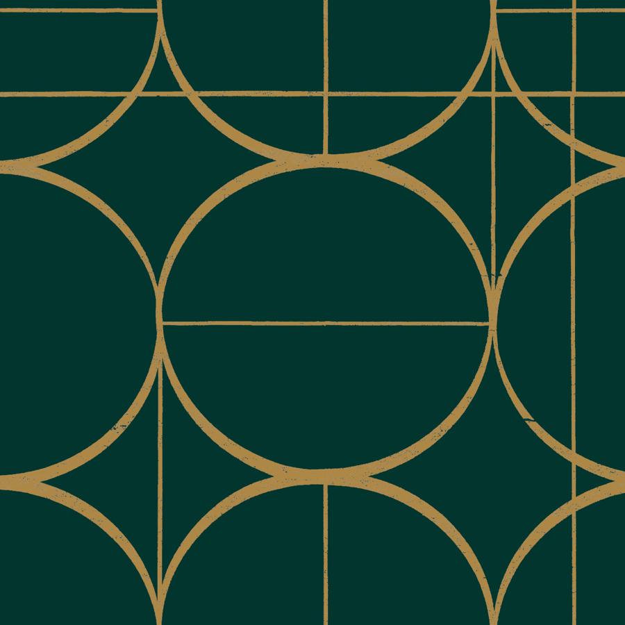 Sample - W4107-34 | Kravet Design, Green Geometric - Kravet Design Wallpaper - W4107.34.0