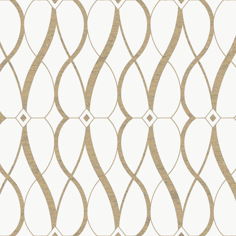 Sample - W4111-14 | Kravet Design, Gold Geometric - Kravet Design Wallpaper - W4111.14.0