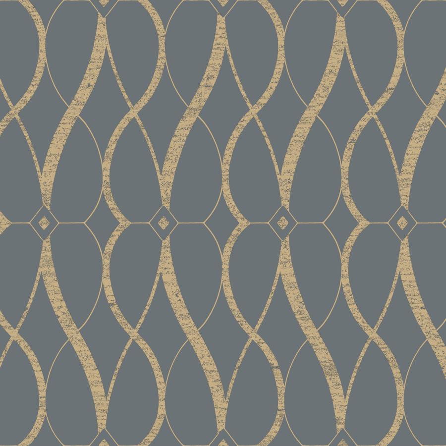 Sample - W4111-411 | Kravet Design, Gold Geometric - Kravet Design Wallpaper - W4111.411.0